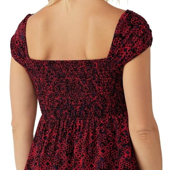 Free People Tabitha Mini Dress Women Size L Blue Red - Picture 3 of 15